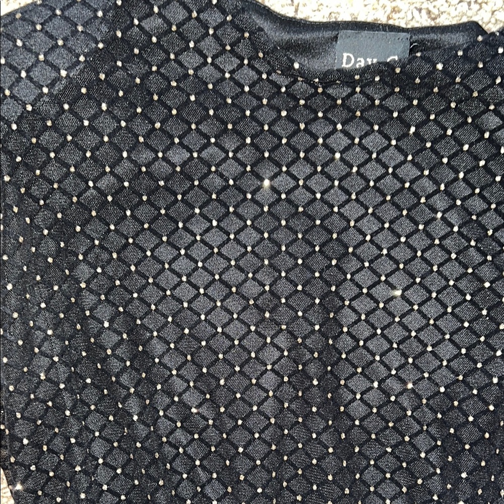 Black Rhinestone Bodysuit - Picture 3 of 4